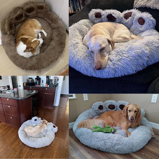 Fluffy Dog Bed Plush Kennel