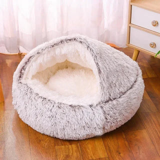 Winter Pet Plush Round Bed -SB