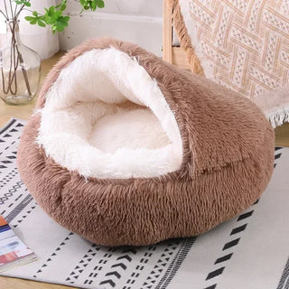 Winter Pet Plush Round Bed -SB