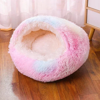 Winter Pet Plush Round Bed -SB