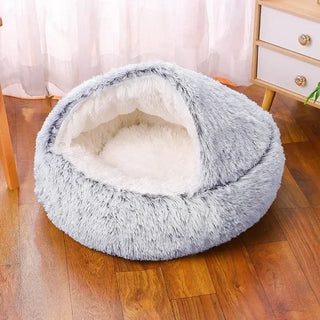 Winter Pet Plush Round Bed -SB