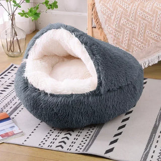 Winter Pet Plush Round Bed -SB