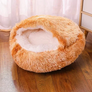 Winter Pet Plush Round Bed -SB