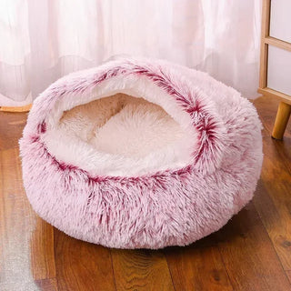 Winter Pet Plush Round Bed -SB