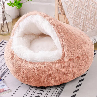 Winter Pet Plush Round Bed -SB