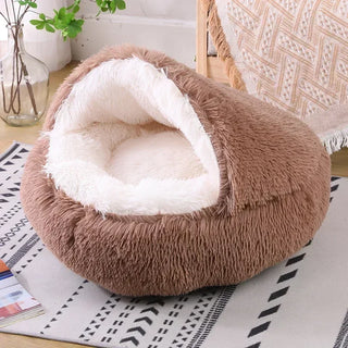 Winter Pet Plush Round Bed -SB